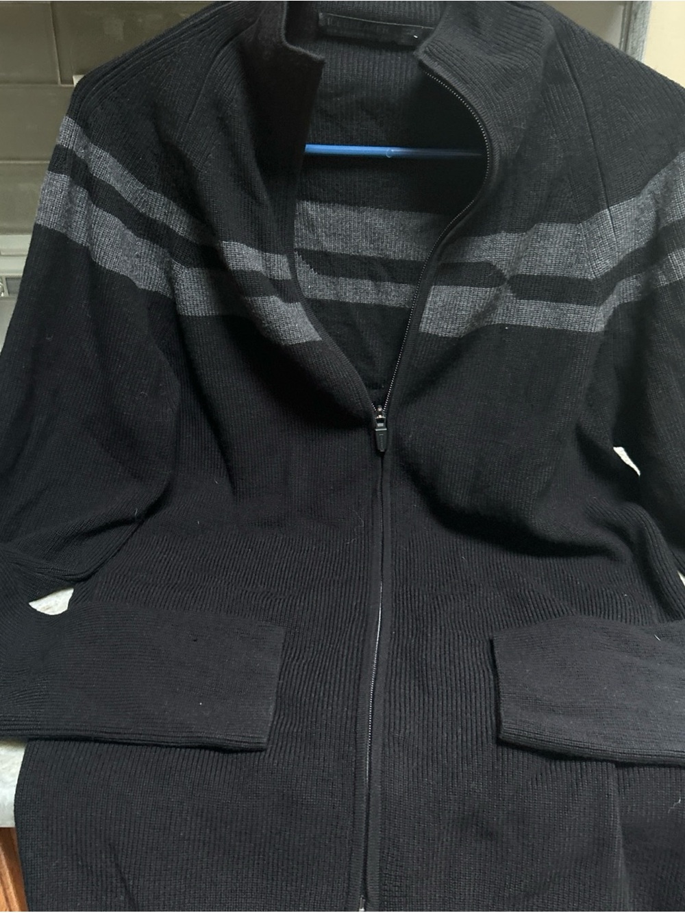 ICEBREAKER New Zealand Merino Wool  Sweater  Cardigan Full Zip Black Mens XL